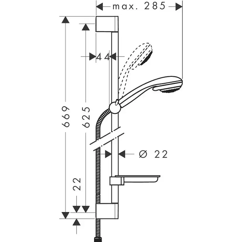 Dusjsett Hansgrohe Crometta Vario 85 65 cm med Såpekopp