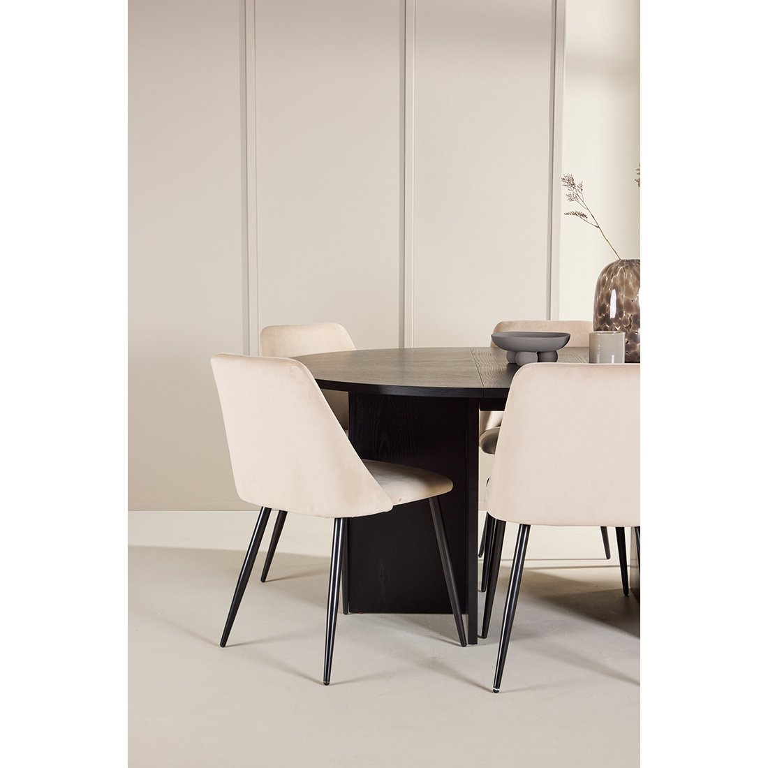 Spisegruppe Venture Home Strada Ø120 cm med 6st Night Spisestoler