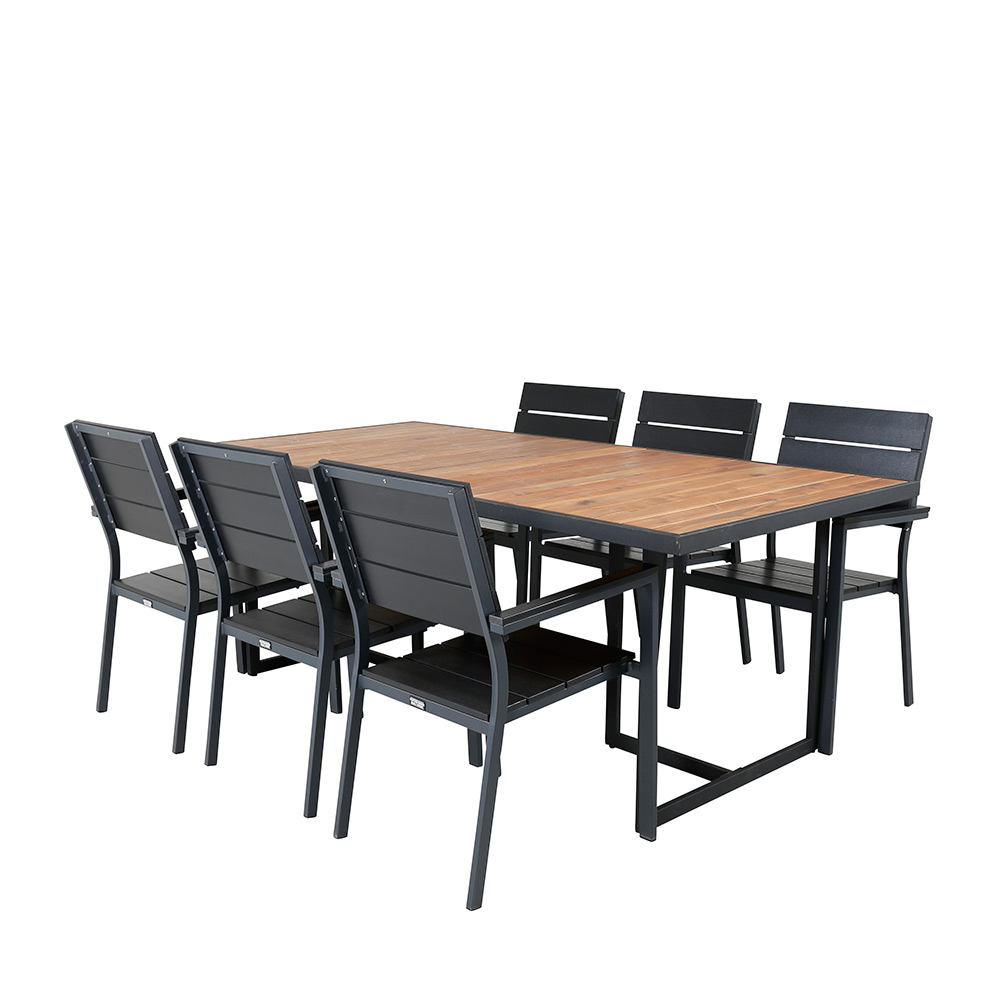 Spisegruppe Venture Home King med 6 Lede Stablebare Spisestoler
