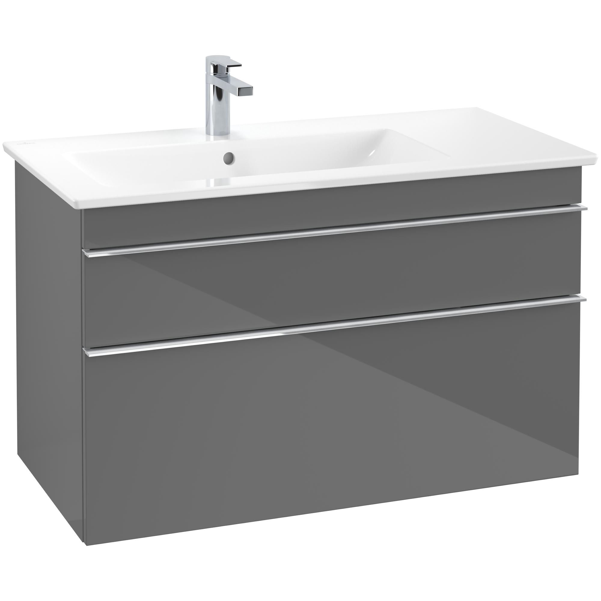 Tvättställsskåp Villeroy & Boch Venticello 95 cm med 2 Lådor för Ocentrerat Skåpstvättställ | badrum - badrumsmobler - tvattstallsskap-och-kommod | KakelKungen