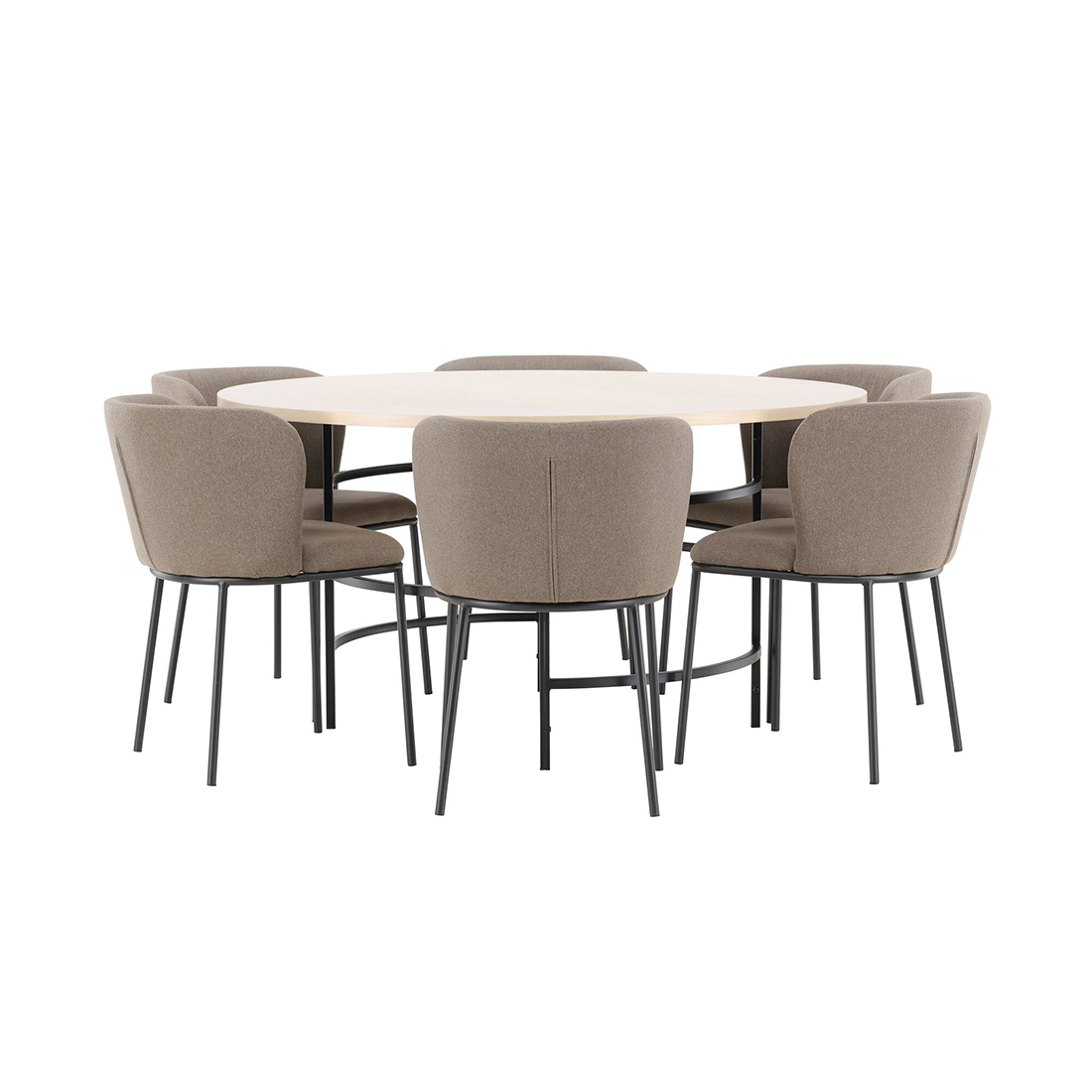 Spisegruppe Venture Home Copenhagen Ø140 cm med 6st Edina Spisestoler