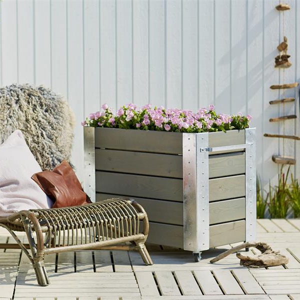 Blomsterkasse PLUS Cubic Gråbrun 87x50x70 cm