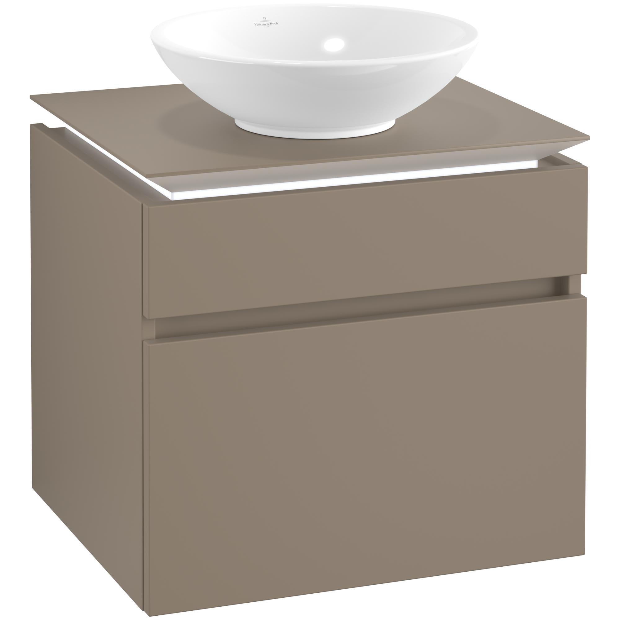 Tvättställsskåp Villeroy & Boch Legato 600 med 2 Lådor för Ytmonterat Tvättställ | badrum - badrumsmobler - tvattstallsskap-och-kommod | KakelKungen