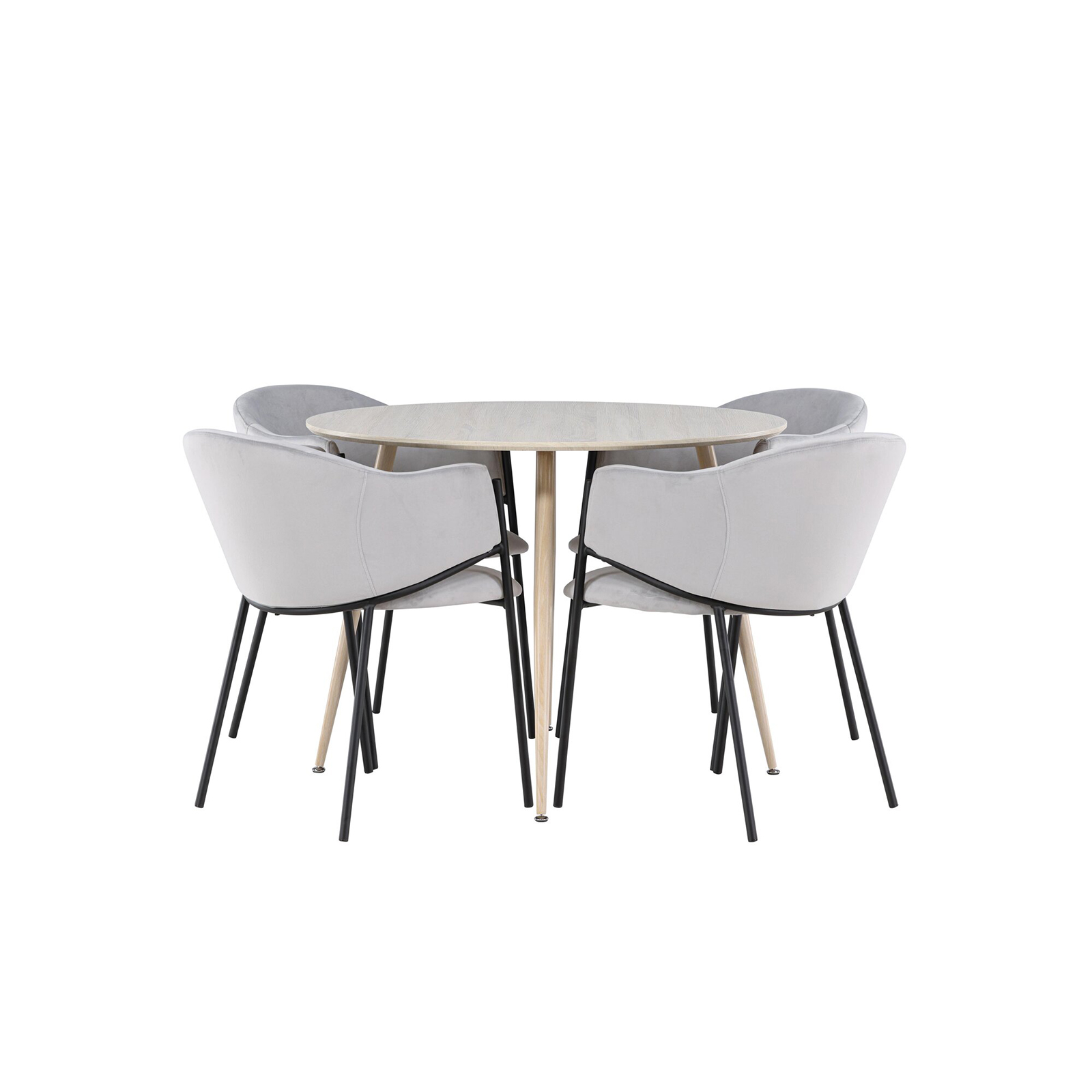 Spisegruppe Venture Home Plaza Ø100 med 4 stk Evelina Stoler