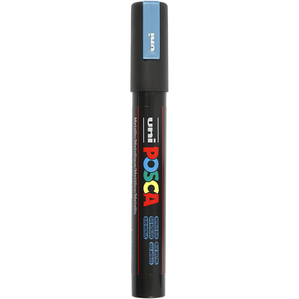 Posca Marker , metallicblå, nr. PC-5M, spets 2,5 mm, 1 st. Metallic Blå