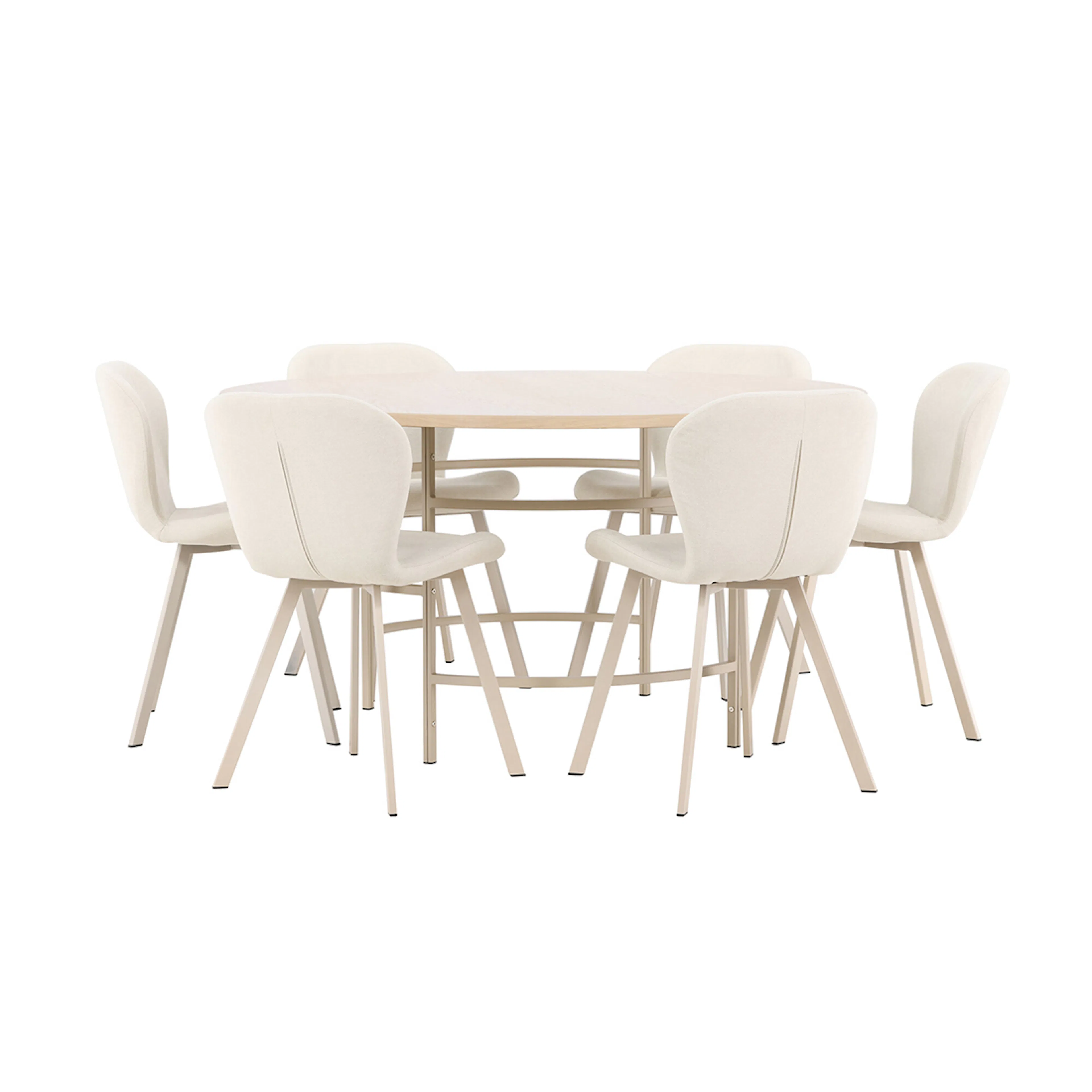 Spisegruppe Venture Home Copenhagen Ø140 cm med 6st Lilja Spisestoler