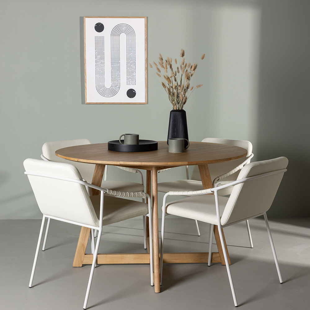 Spisegruppe Venture Home Yakidon Ø120 cm med 4 stk Tvist Stoler