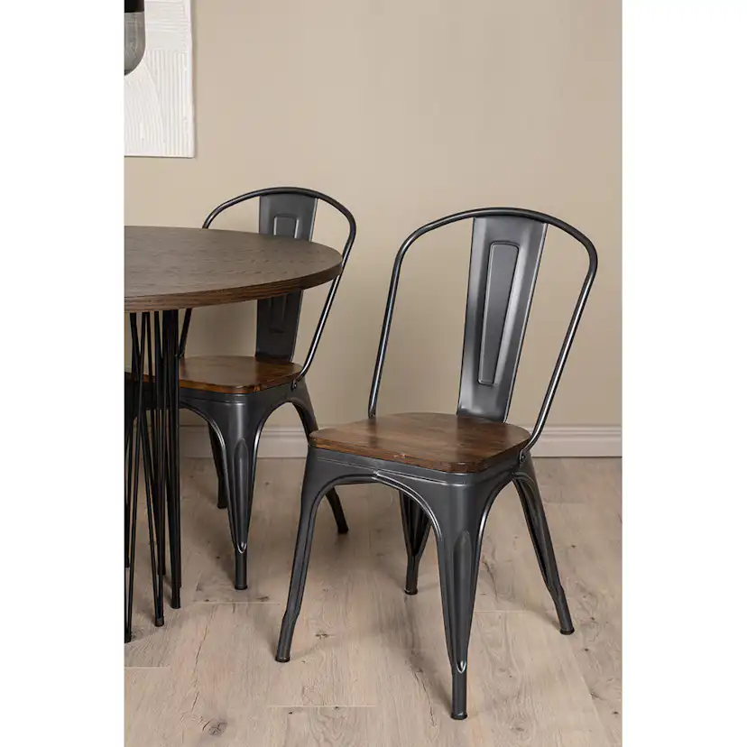 Spisegruppe Venture Home Stone Rund med 4 Tempe Stoler