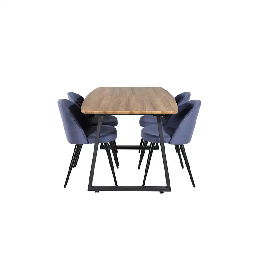 Spisegruppe Venture Home Ina med 4 Valentina Stoler Polyester