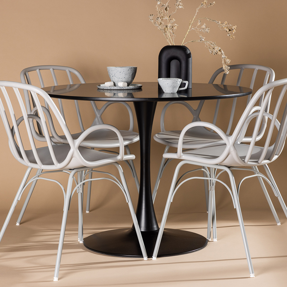 Spisegruppe Venture Home Glade Ø 100 cm med 4 Dyrön Stoler