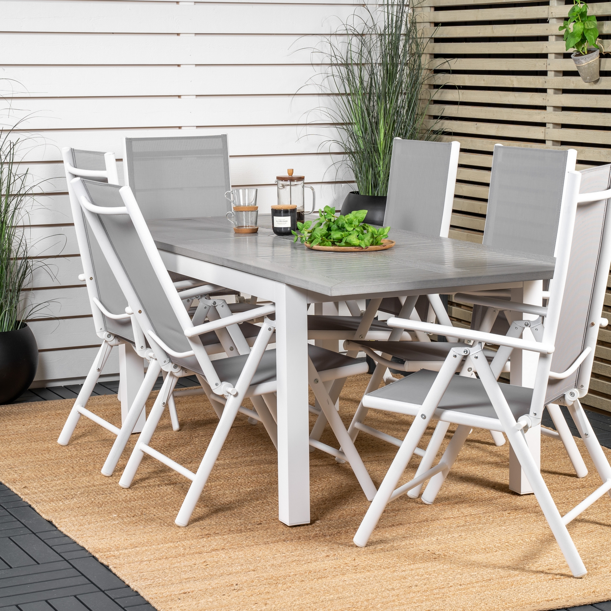 Spisegruppe Venture Home Aleyna 152/210 med 6 Bront Stoler