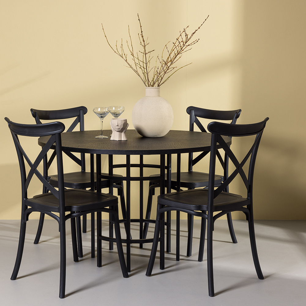 Spisegruppe Venture Home Copenhagen Ø 115 cm med 4 Crosett Stoler