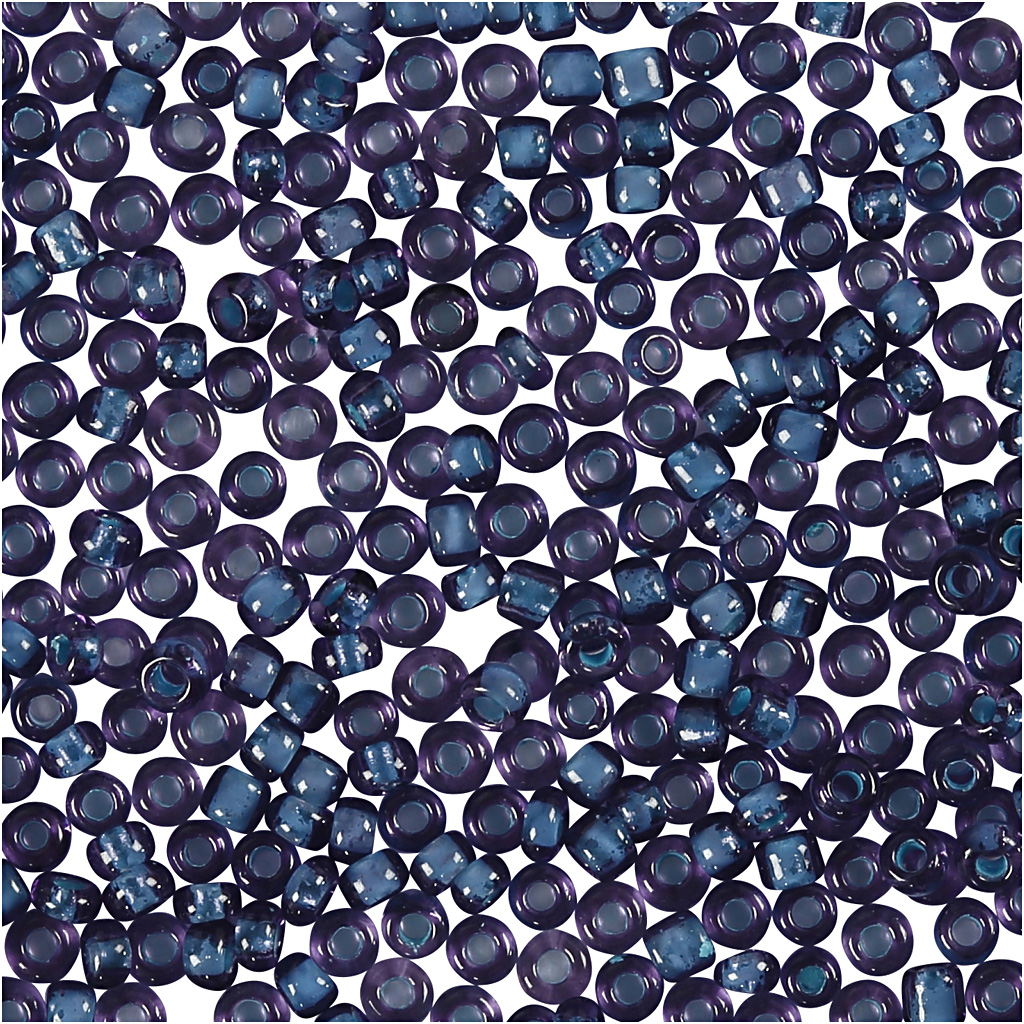 Rocaipärlor, mörkblå, Dia. 1,7 mm, stl. 15/0 , Hålstl. 0,5-0 Mørkeblå, 0,025 Kg