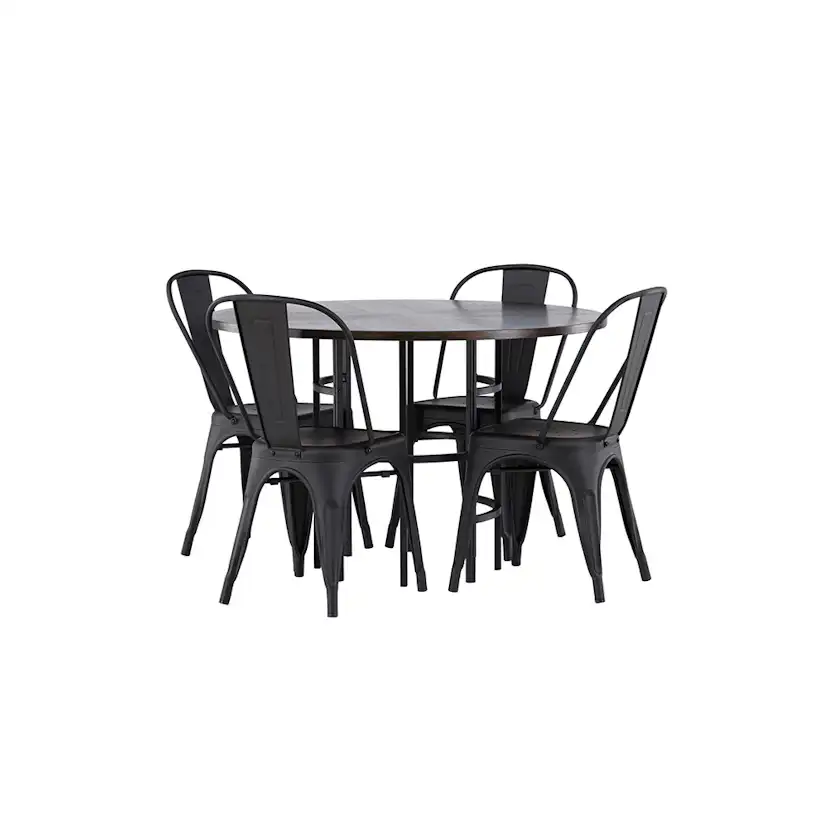Spisegruppe Venture Home Copenhagen Ø 115 cm med 4 Tempe Stoler