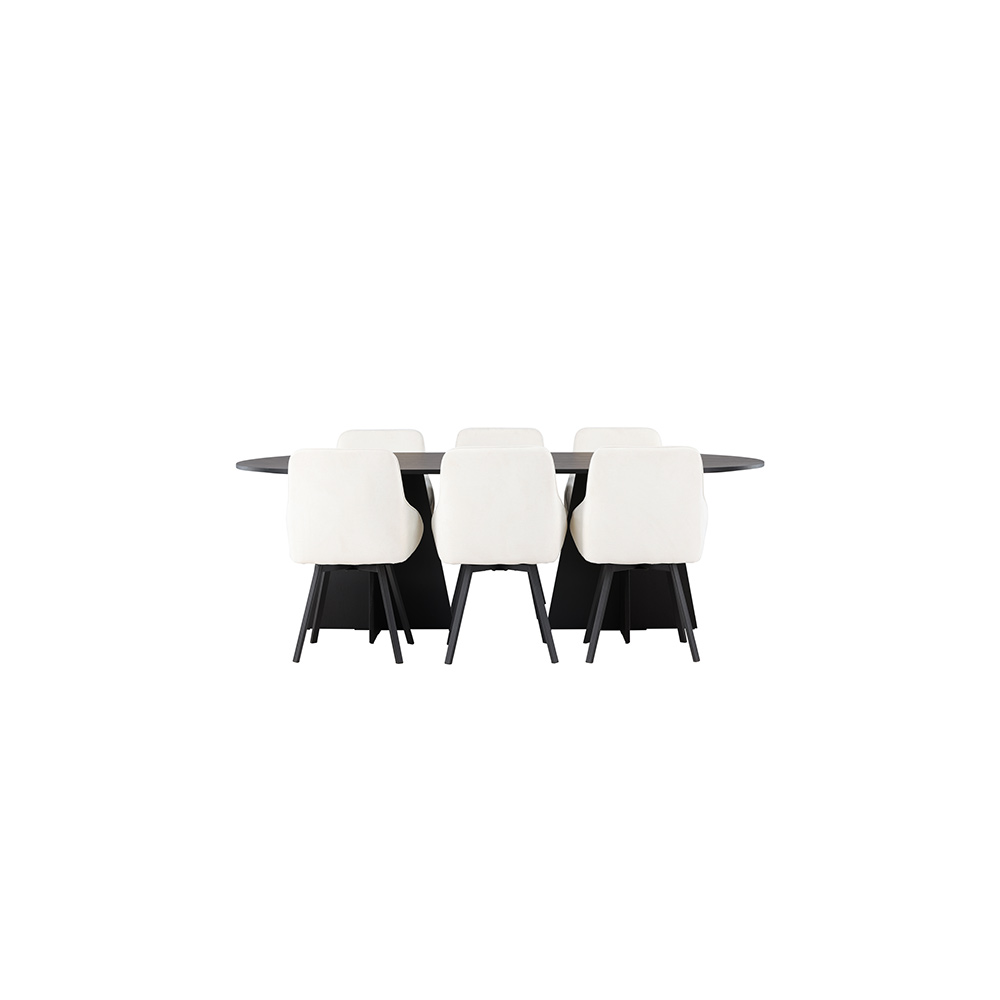 Spisegruppe Venture Home Bootcut med 6 stk Rosie Stoler
