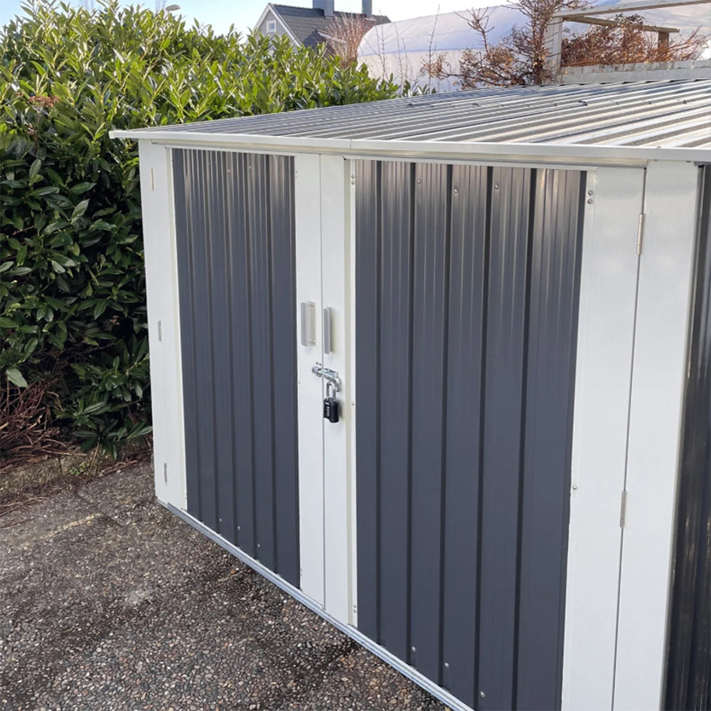 Sykkelskur Metalcraft 4,2m² Låsbart for Utendørsbruk