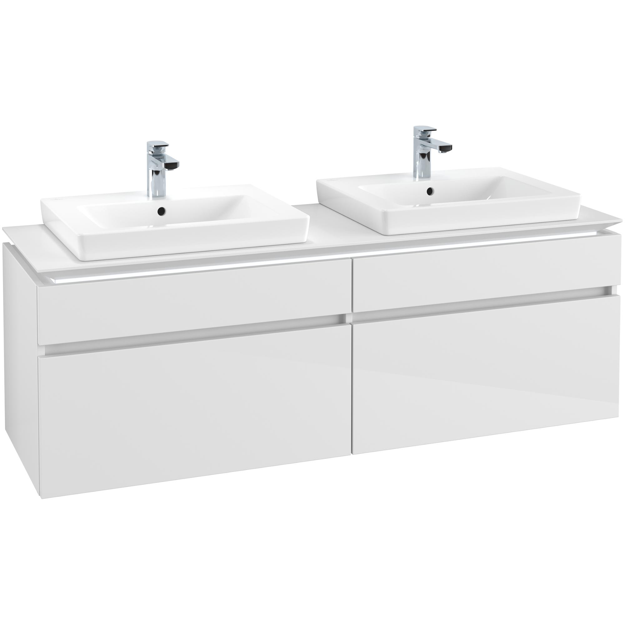 Tvättställsskåp Villeroy & Boch Legato 1600 med 4 Lådor för Två Tvättställ från Finion & Subway | badrum - badrumsmobler - tvattstallsskap-och-kommod | KakelKungen
