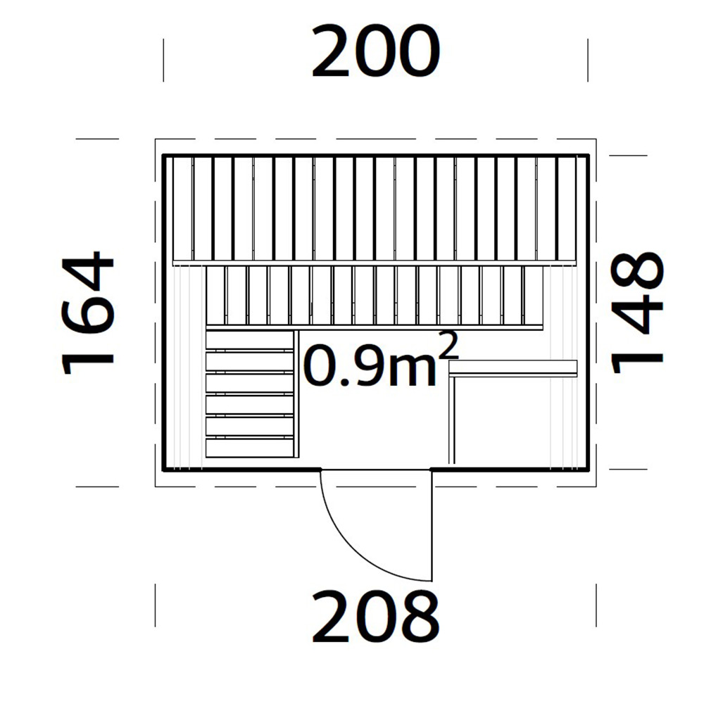 Badstutønne Palmako Anita 0,9 m2