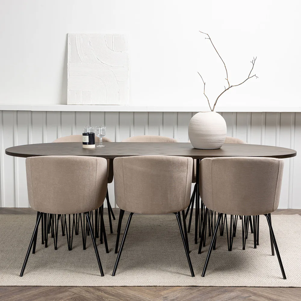 Spisegruppe furniture/fashion Stone med 6 Berit Stoler