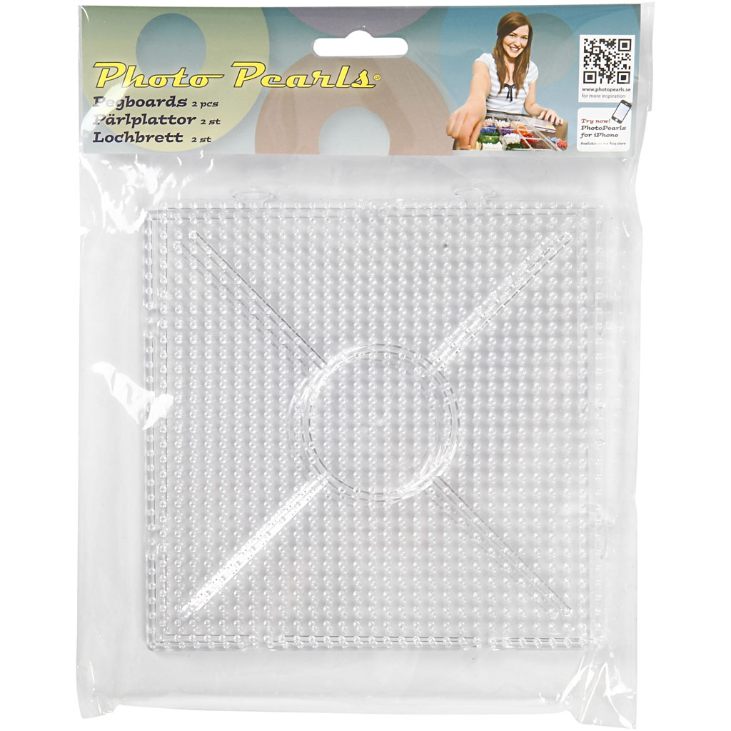 Perleplate Creativ Company Transparent Str 15x15 cm 2 St/1 Pk