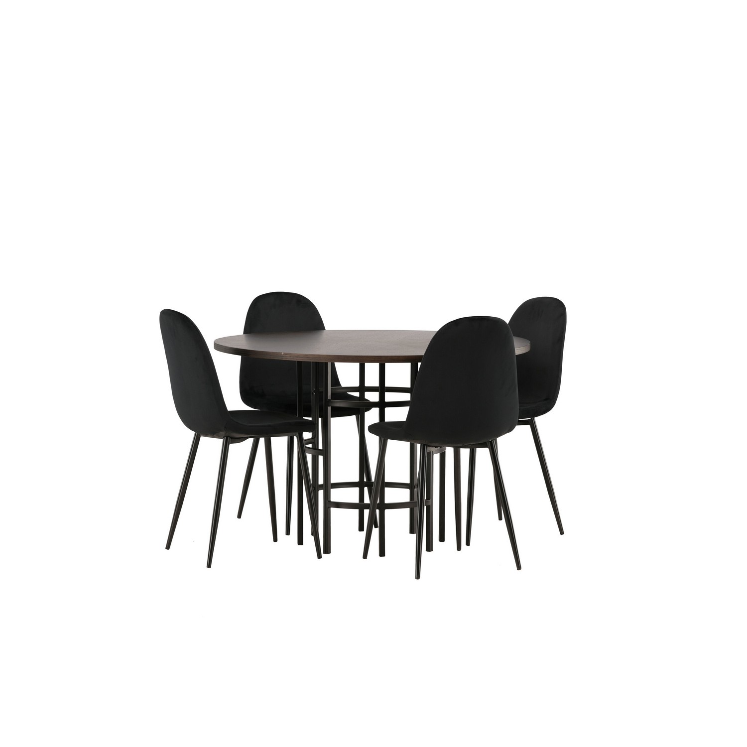 Spisegruppe Venture Home Copenhagen med 4 Polar Stoler Fløyel