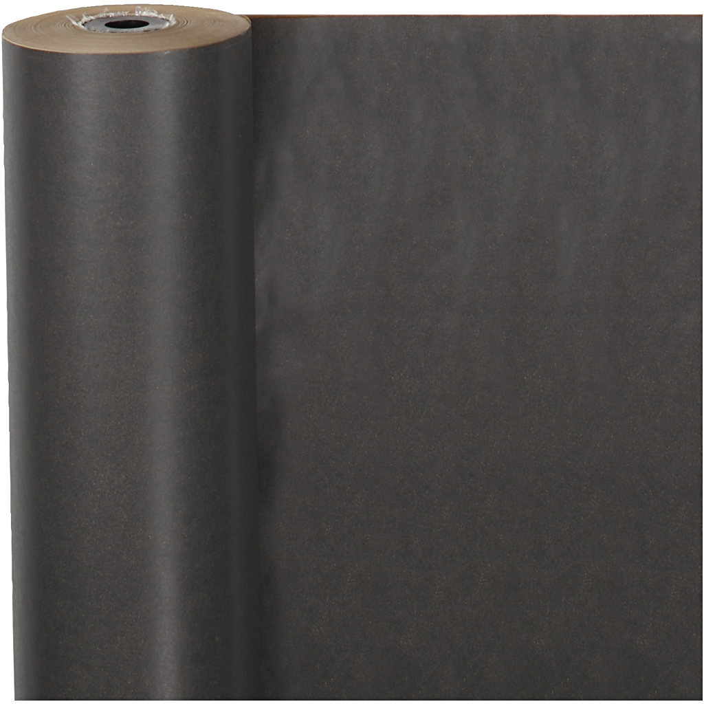 Presentpapper, svart, B: 50 cm, 60 g, 100 m/ 1 rl. Mørkegrå, 100 m
