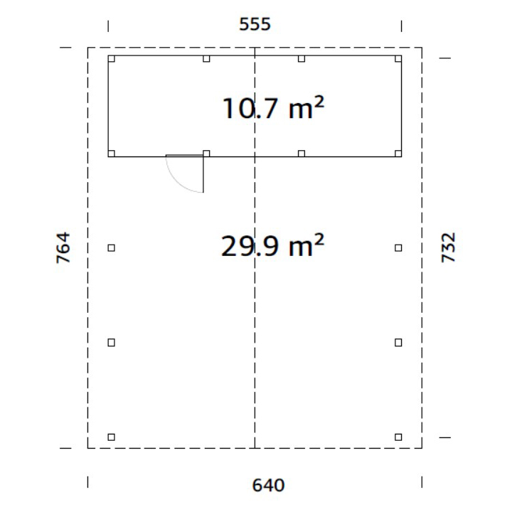 Carport Palmako Robert 40,6 m2 med Bod