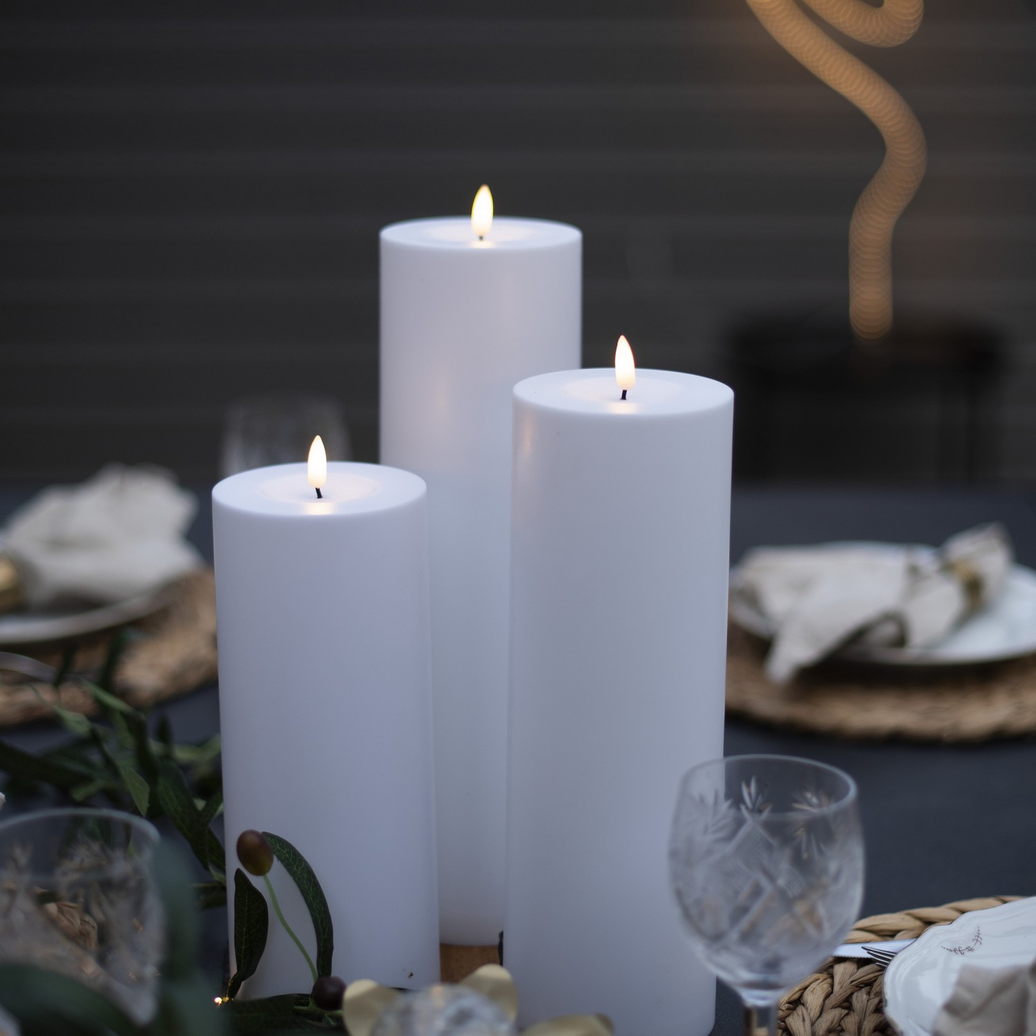 LED-Lys Star Trading Flamme Rett Hvit