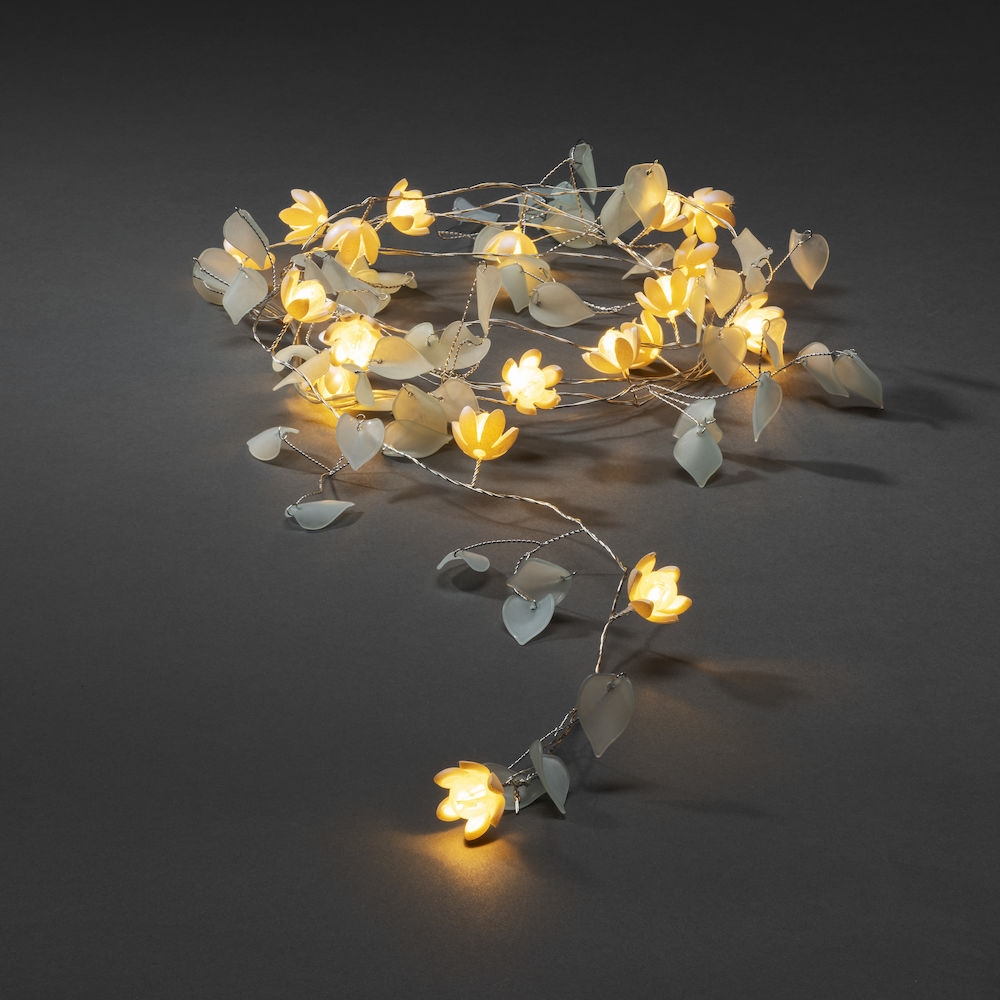 Lyslenke Gnosjö Konstsmide Klara/Hvite Blomster 20 LED