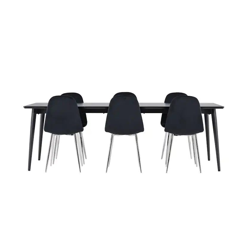 Spisegruppe Venture Home Ellis 230 med 6 stk Polar Stoler Fløyel