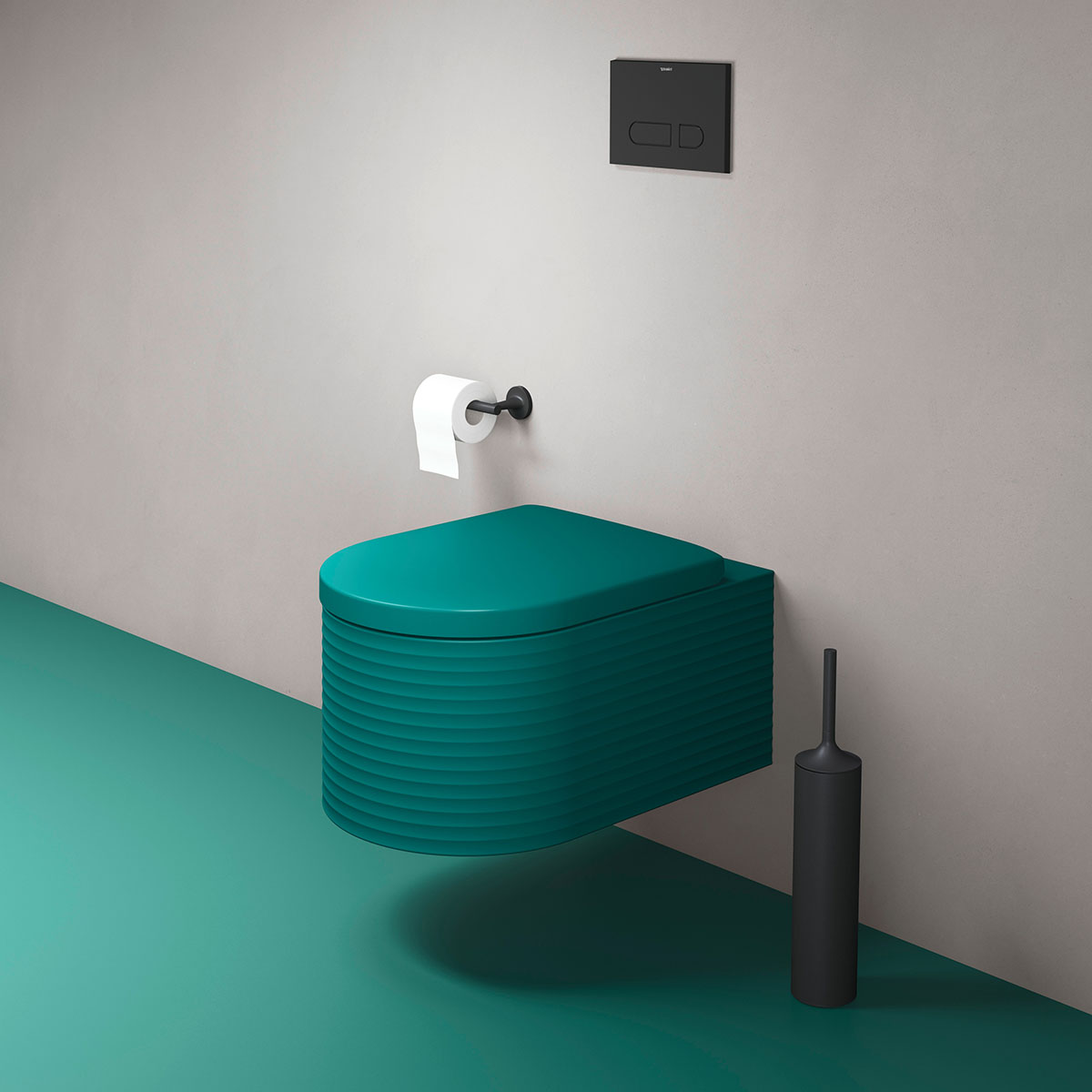 V&auml;ggh&auml;ngd Toalettstol Duravit Millio Grooves