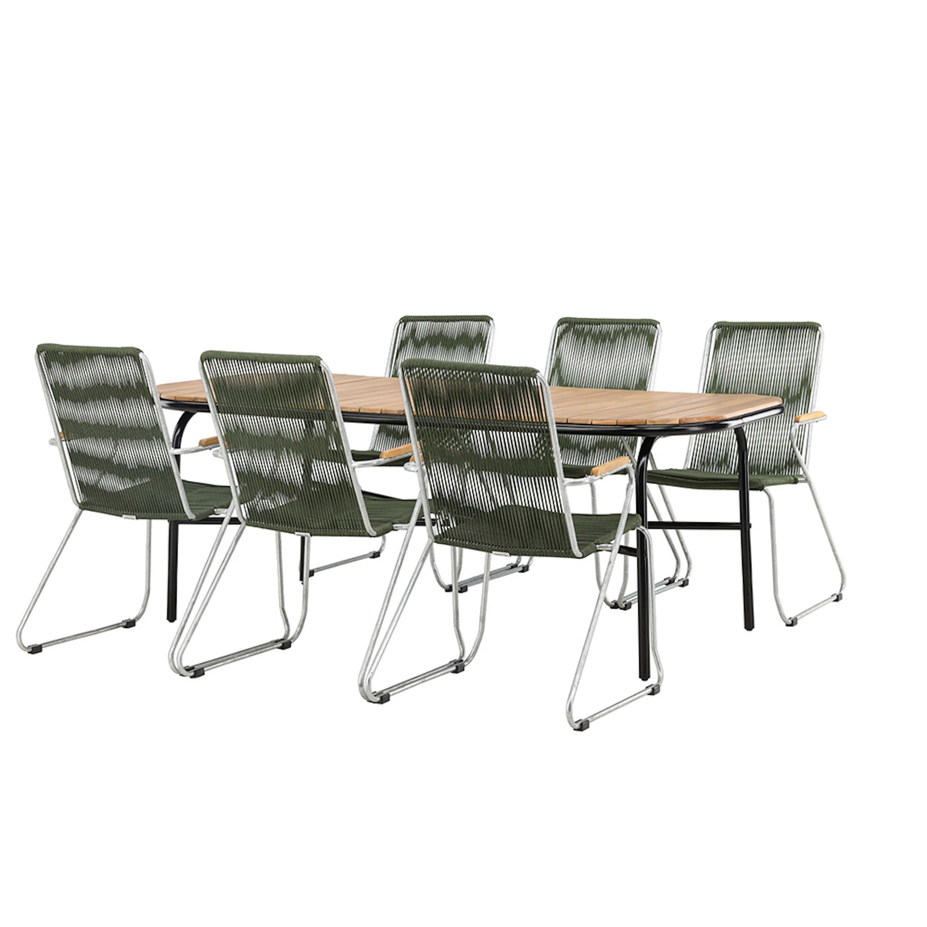 Holmbeck Diningtable Stål - Black / Rectangular 90*200*75 +B Grønn