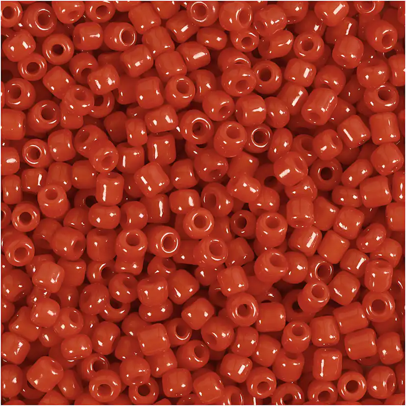 Rocaipärlor, mörkröd, Dia. 3 mm, stl. 8/0 , Hålstl. 0,6-1,0 Mørkerød, 0,025 Kg