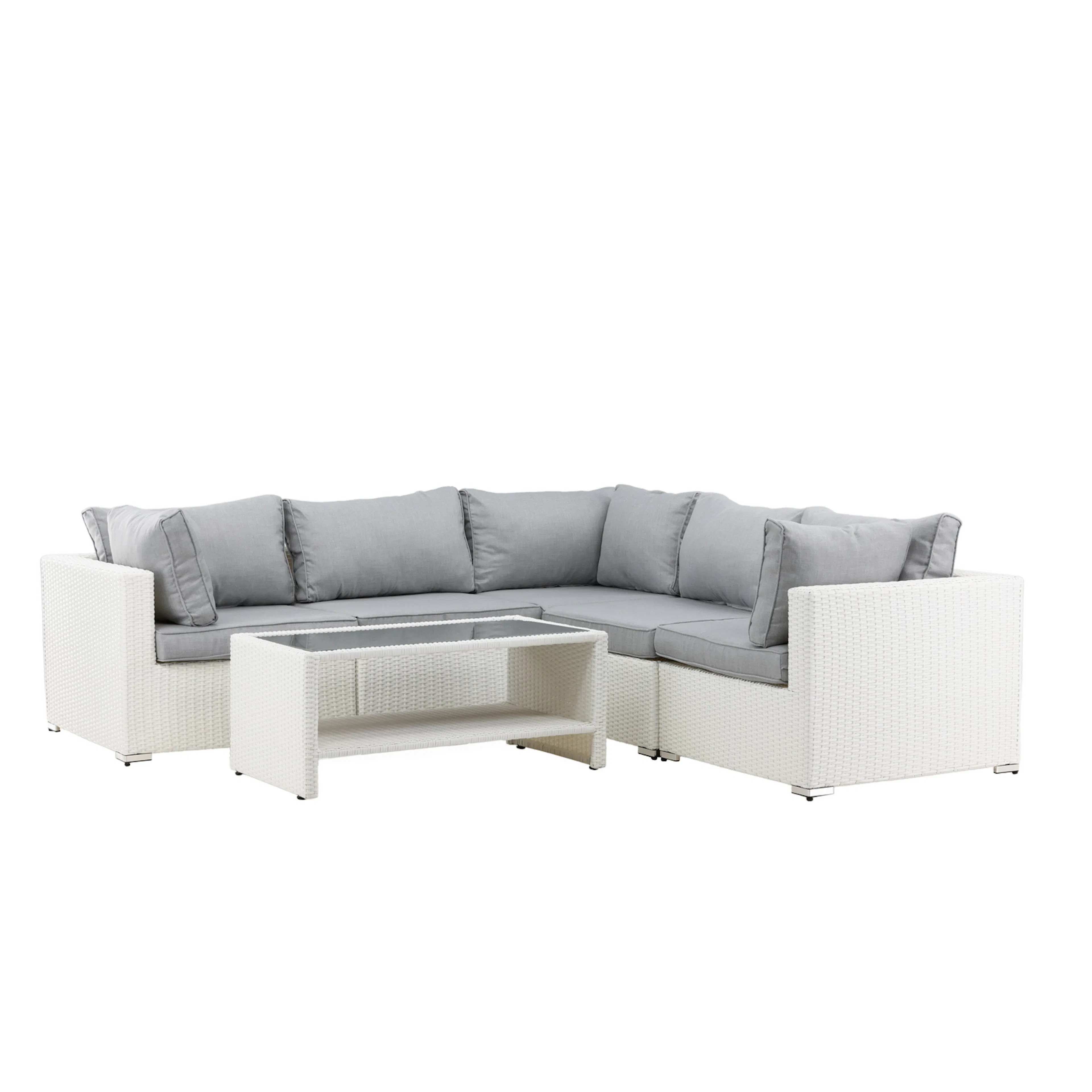 Amazon Modulsoffa 3+2+1 - Vit / grå dyna Hvit