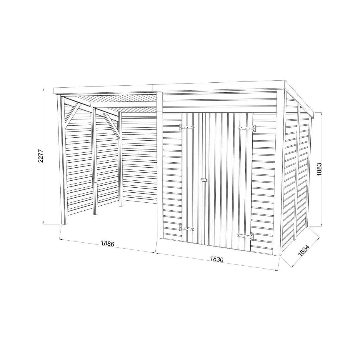 Redskapsbod Palmako Leif 3,0 + 2,9 m2