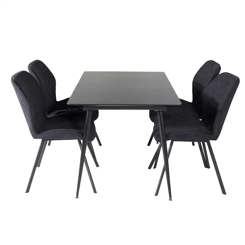 Spisegruppe Venture Home Silvia med Innleggsplate og 4 Geneva Stoler