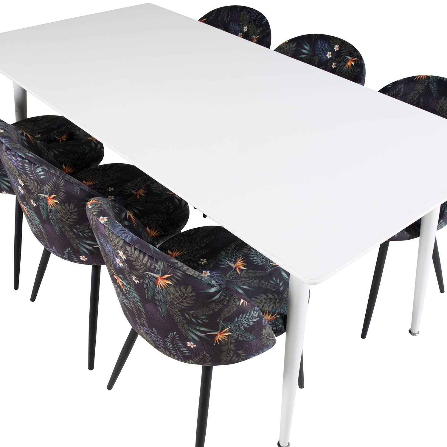 Spisegruppe Venture Home Pobbie med 6 Valentina Stoler Polyester