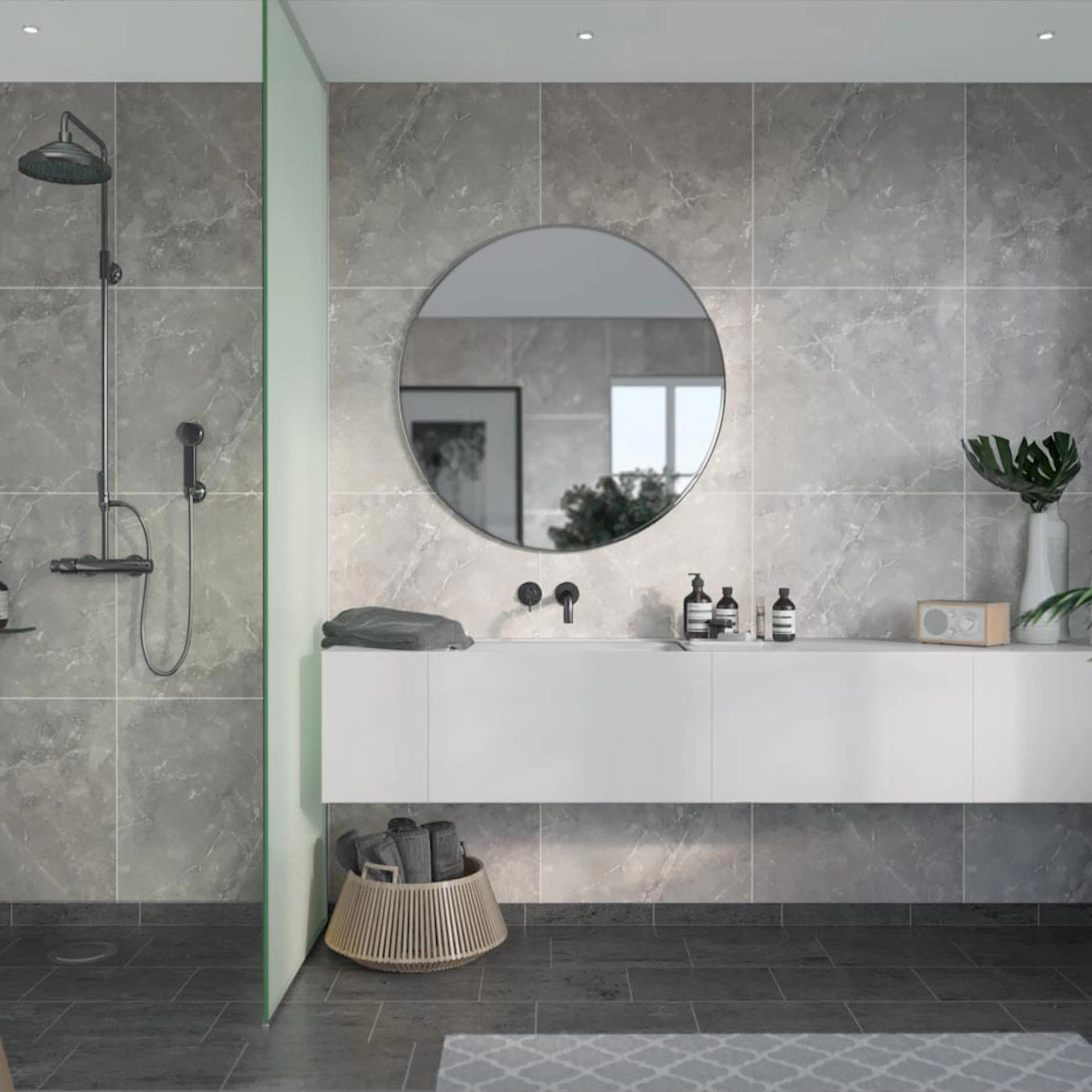 Baderomspanel Fibo Grey Marble 2279-M6060S