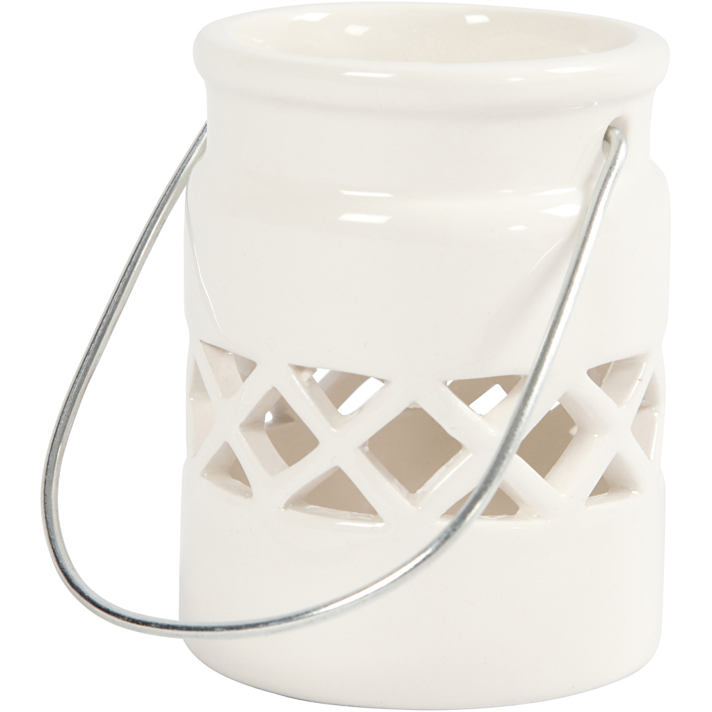 Lanternor, vit, H: 8 cm, Dia. 6,2 cm, 2 st./ 1 förp. 2 st