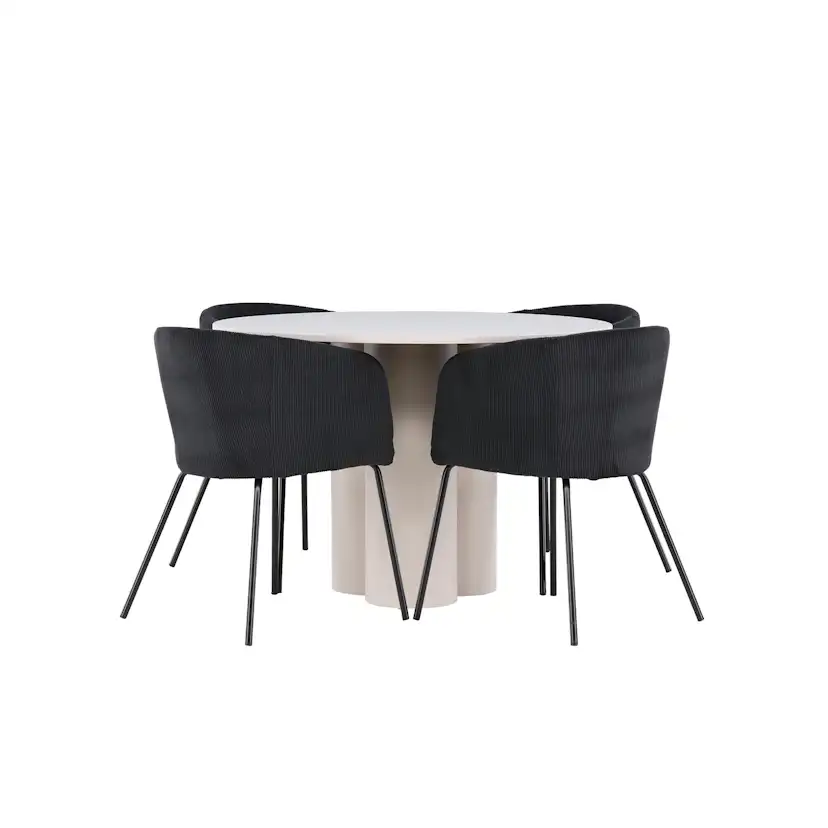 Spisegruppe Venture Home Olivia Ø110 med 4 stk Berit Stoler