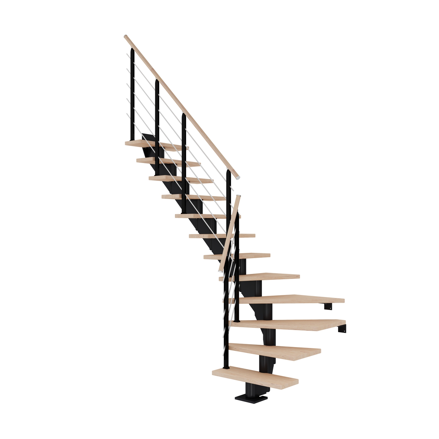 Plassbesparende Trapp Dolle Hamburg Eik Hvitoljet 1/4-Sving Design