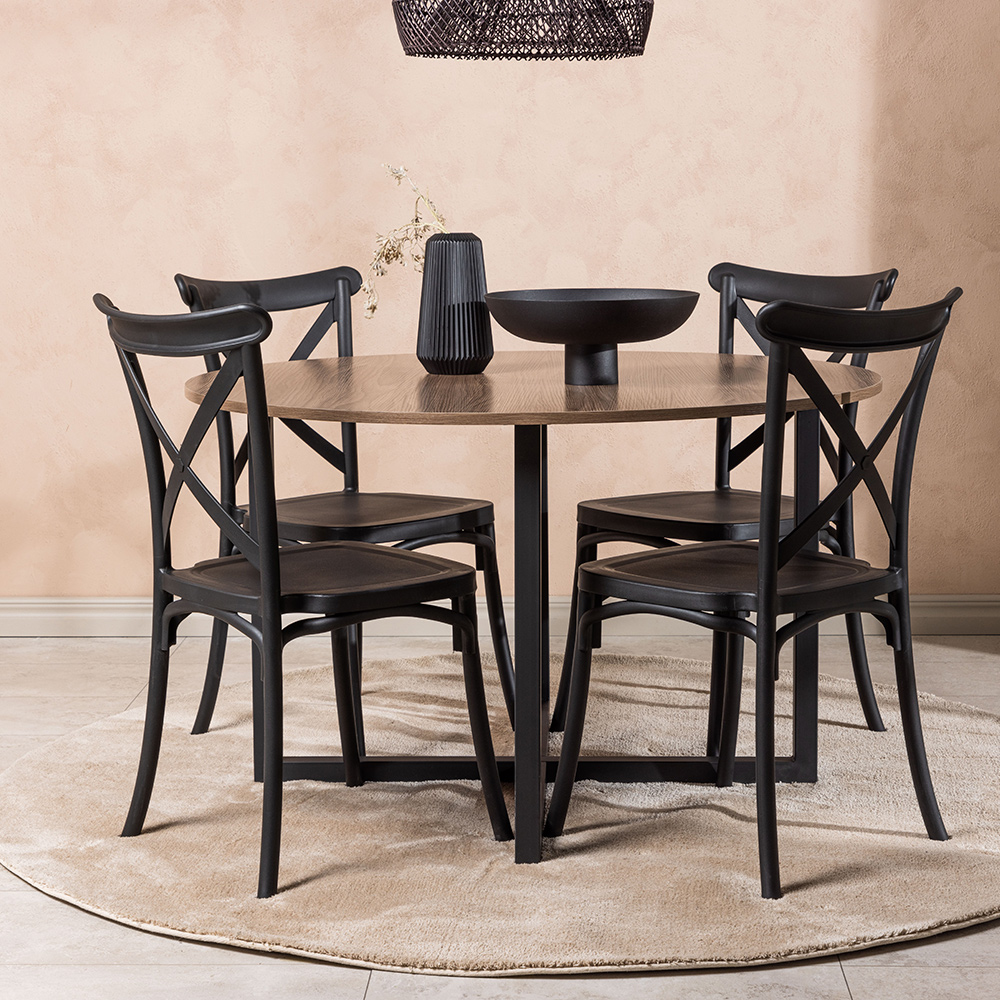 Spisegruppe Venture Home Durango Ø 120 cm med 4 Crosett Stoler