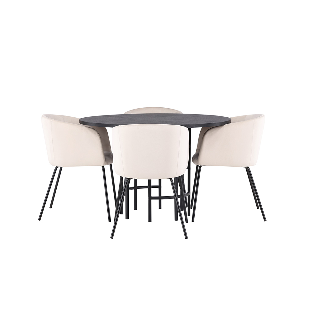 Spisegruppe Venture Home Copenhagen Ø 115 cm med 4 Berit Stoler