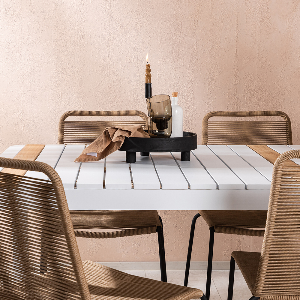 Spisegruppe Venture Home Togo 200x100 cm med 6 Lindos Stoler