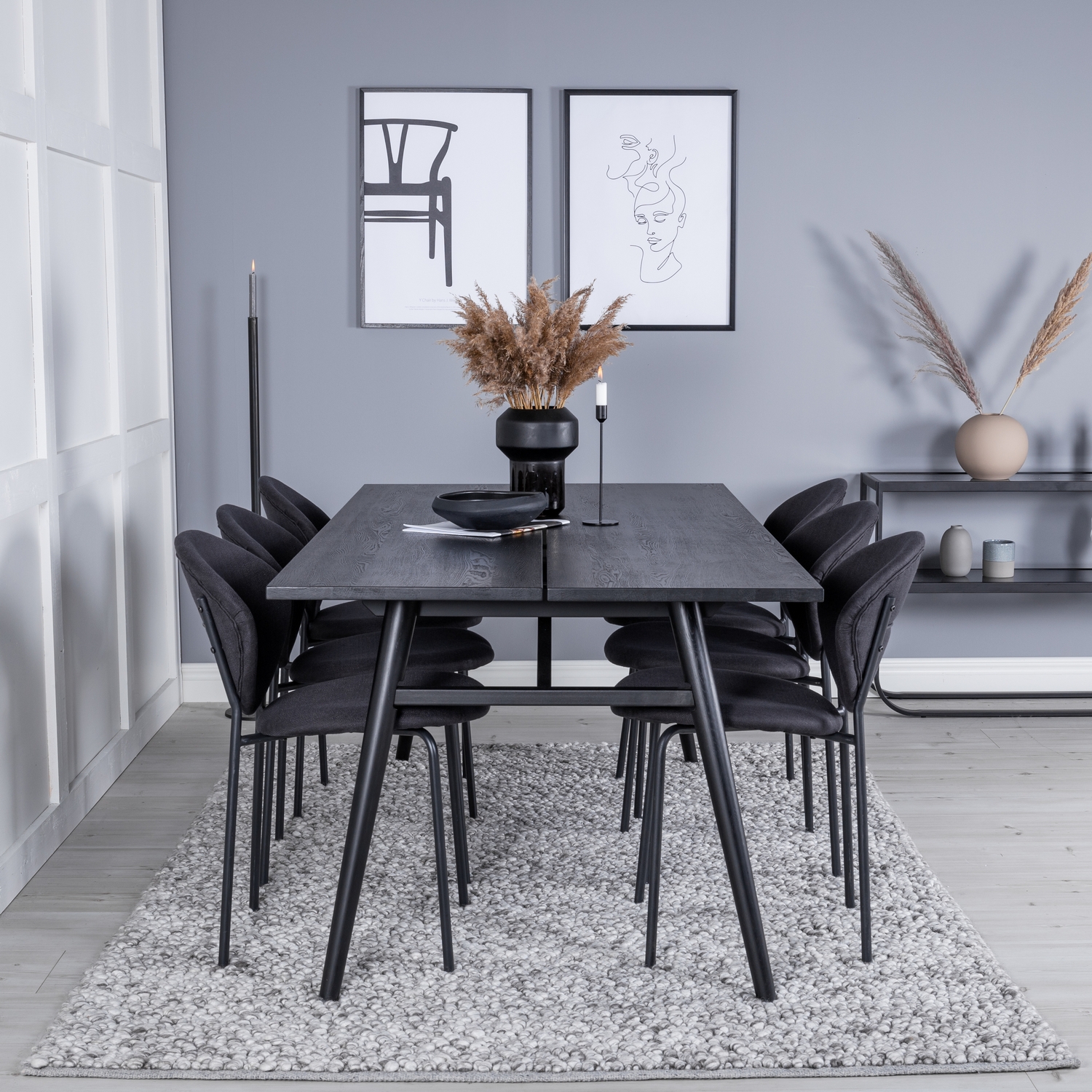 Spisegruppe Venture Home Salt med 6 Valor Stoler