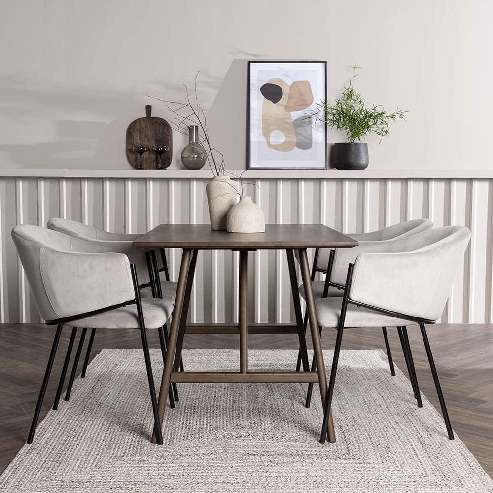 Spisegruppe Venture Home Kaseidon med 4 stk Evelina Stoler