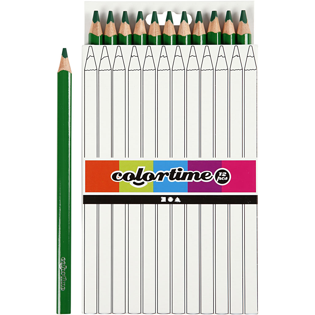 Colortime färgpennor, grön, L: 17,45 cm, kärna 5 mm, JUMBO, Grønn