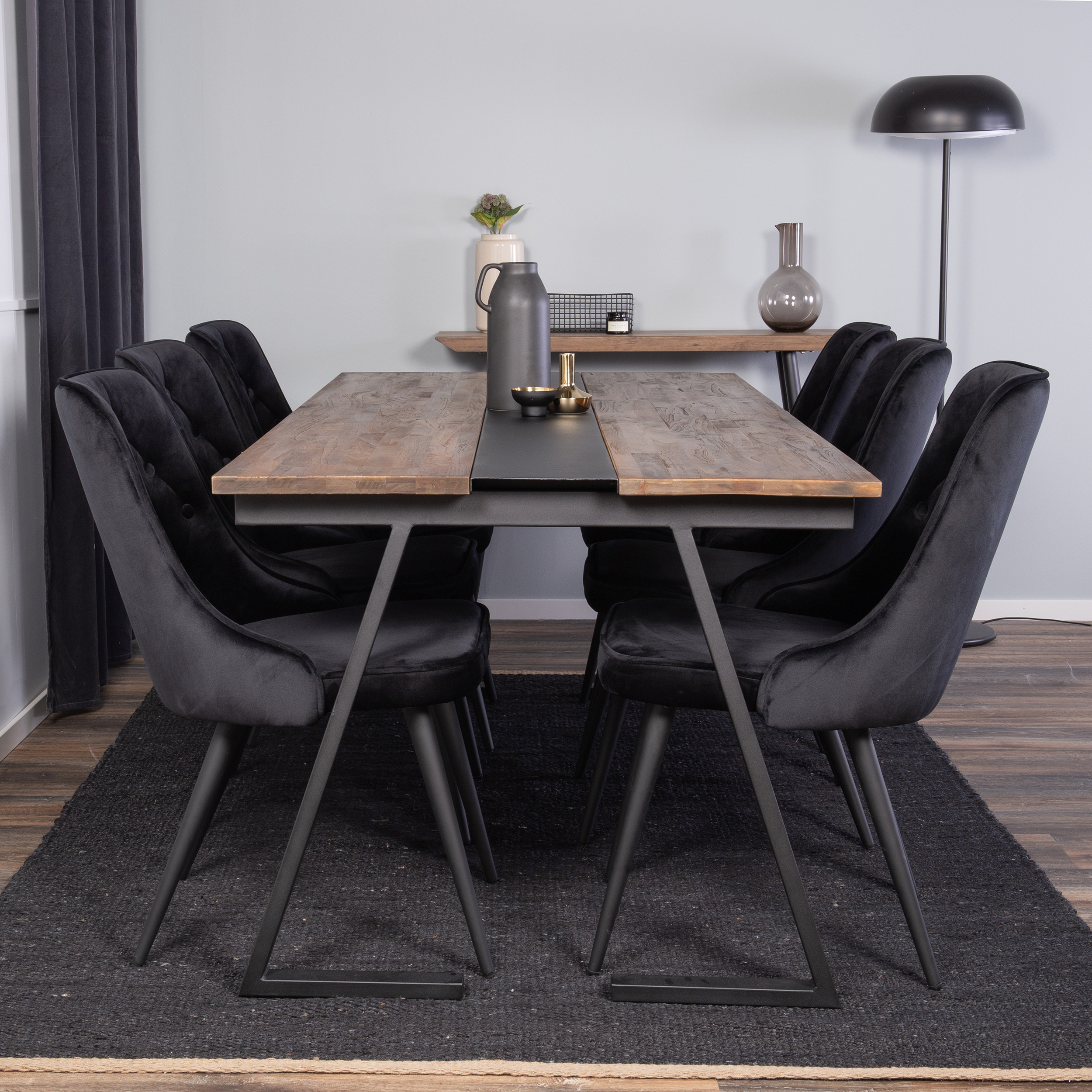 Spisegruppe Venture Home Jane med 6 Vera Stoler Fløyel