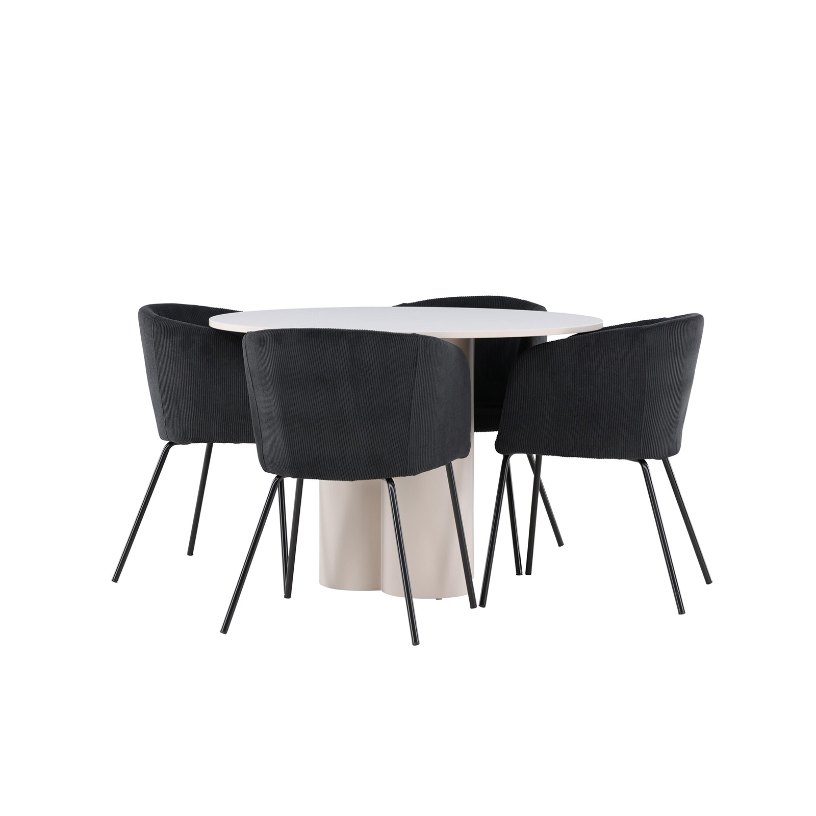 Spisegruppe Venture Home Olivia Ø110 med 4 stk Berit Stoler