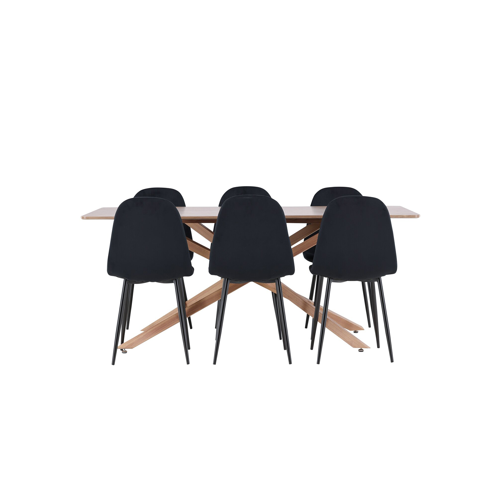 Spisegruppe Venture Home Piazza 180 med 6 stk Polar Stoler Fløyel